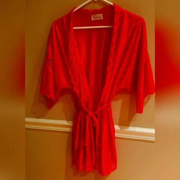 Frederick's of Hollywood Red Lace Robe, Size Small. Excellent Condition - Picture 1 of 4